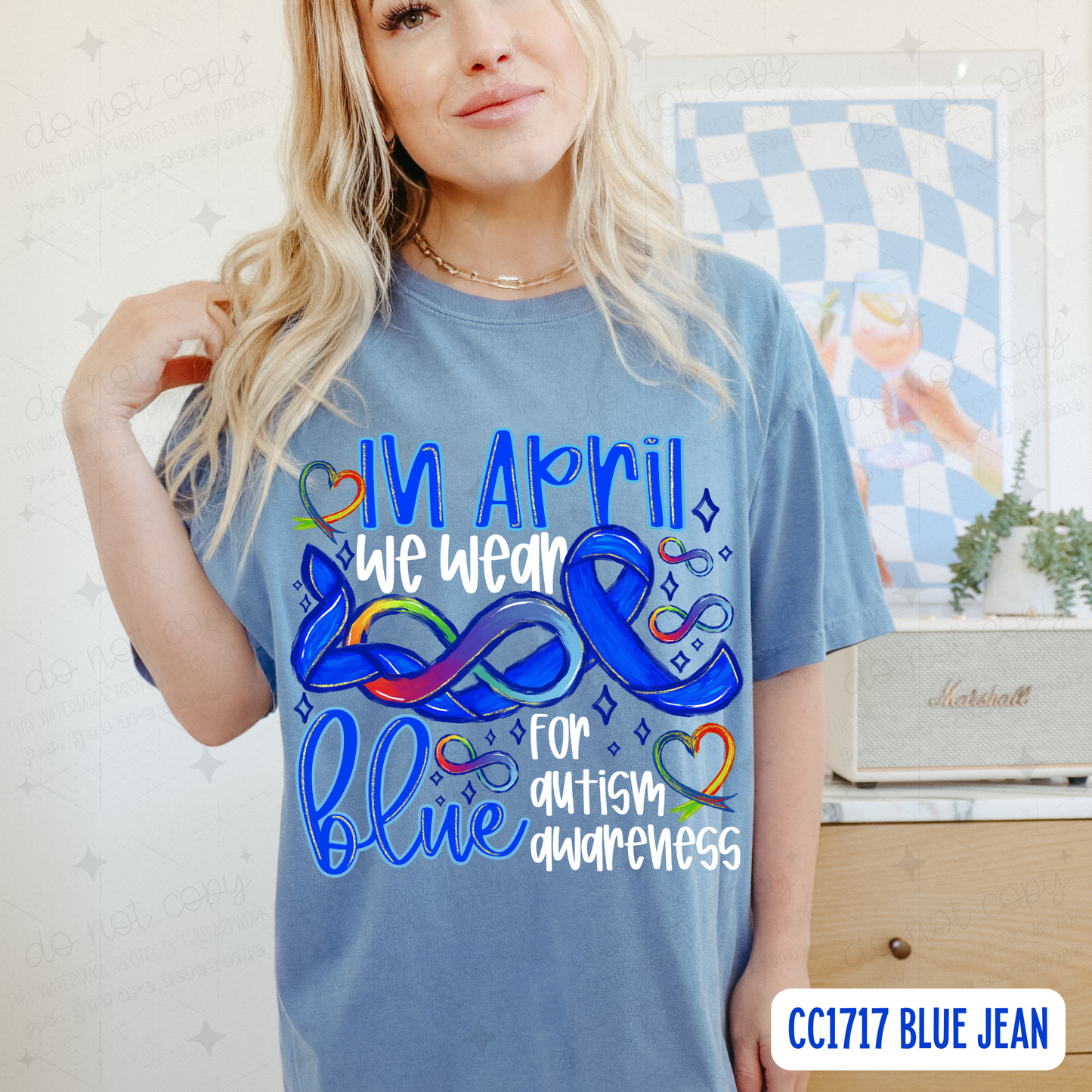 IN APRIL WE WEAR BLUE - DTF TRANSFER