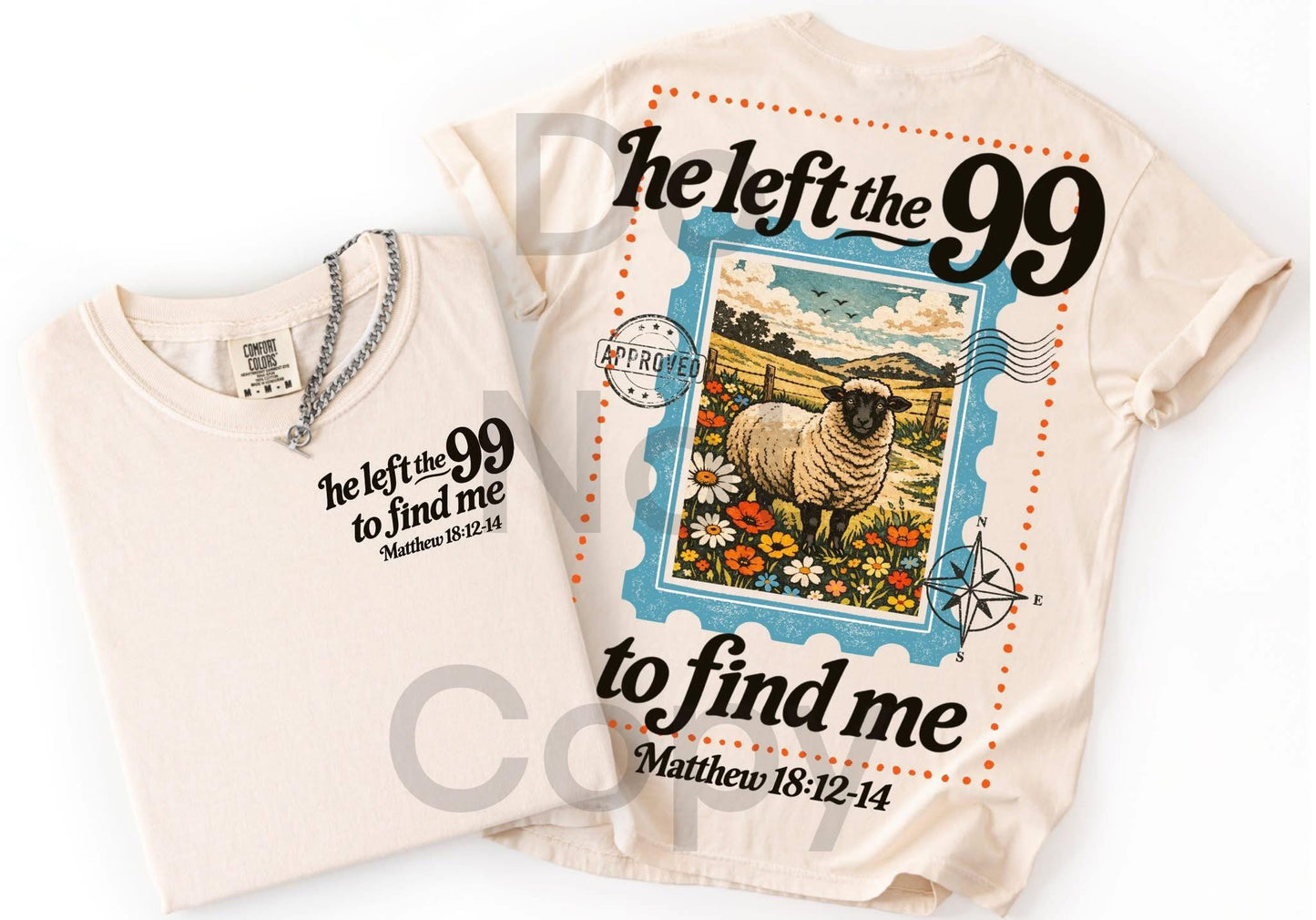 HE LEFT THE 99 POSTAGE STAMP - FRONT+BACK - DTF TRANSFER