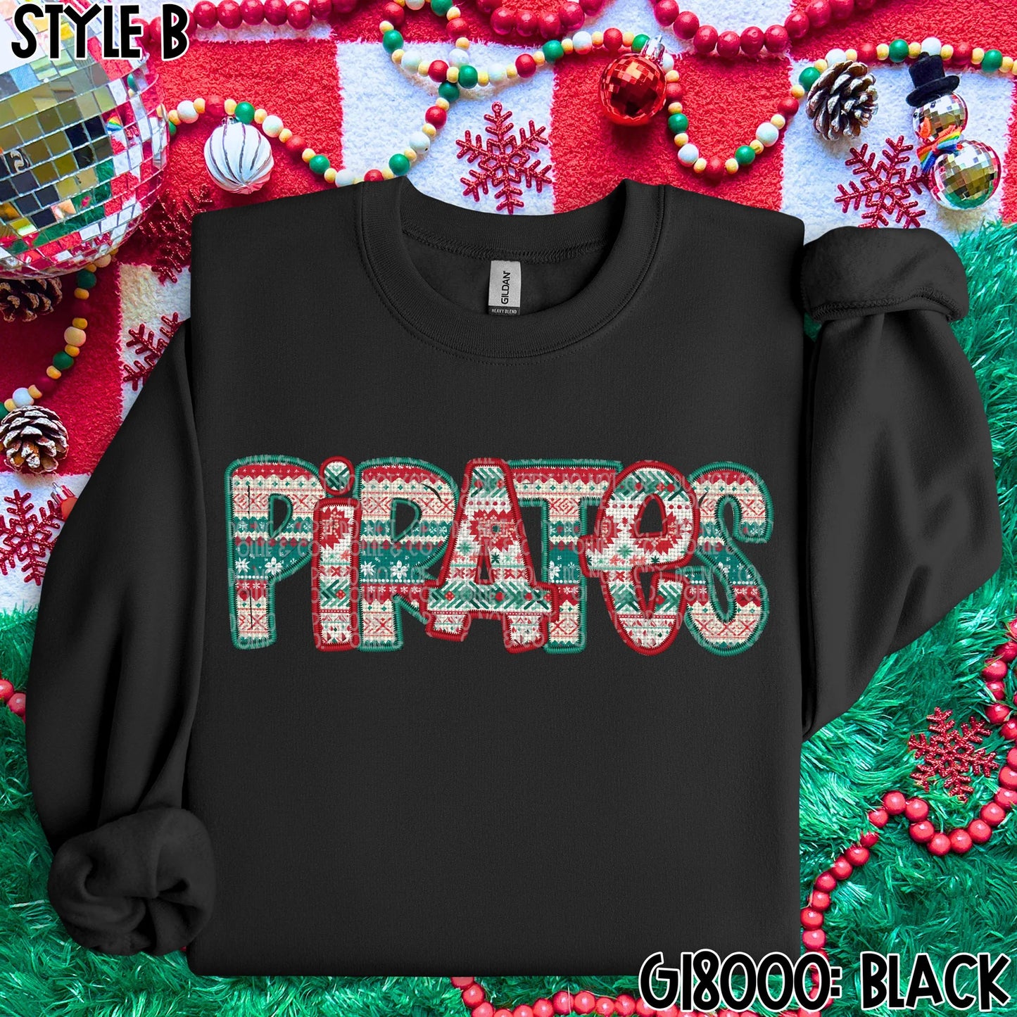 FAUX EMBROIDERY CHRISTMAS MASCOTS - MOCKUP ONLY