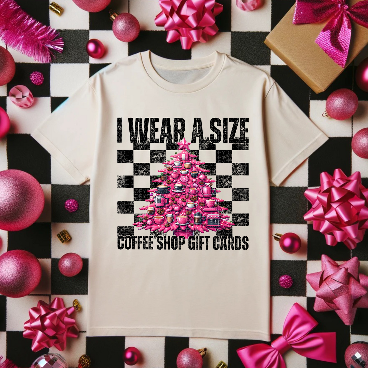 I WEAR A SIZE COFFEE SHOP GIFT CARDS *OLLIE & CO. EXCLUSIVE* - DTF TRANSFER