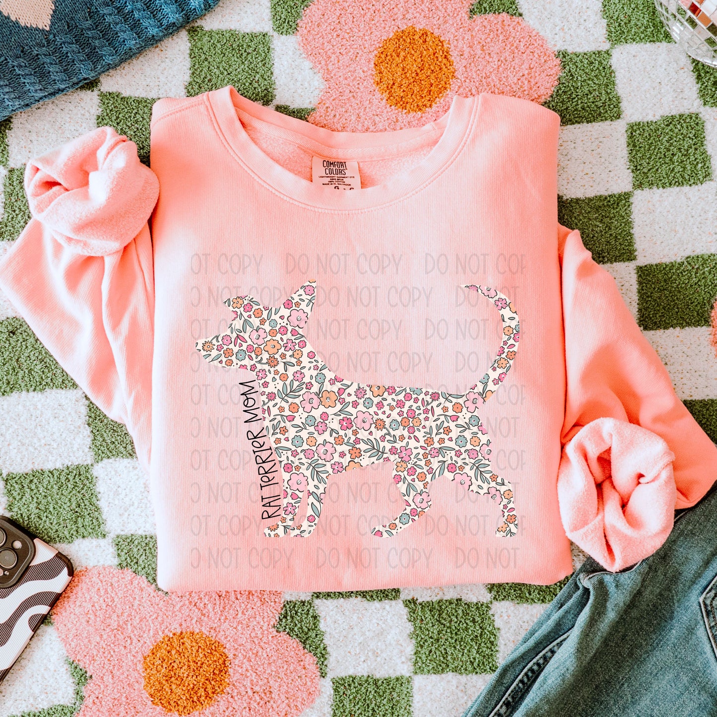 DOG MOM FLORAL - DTF TRANSFER