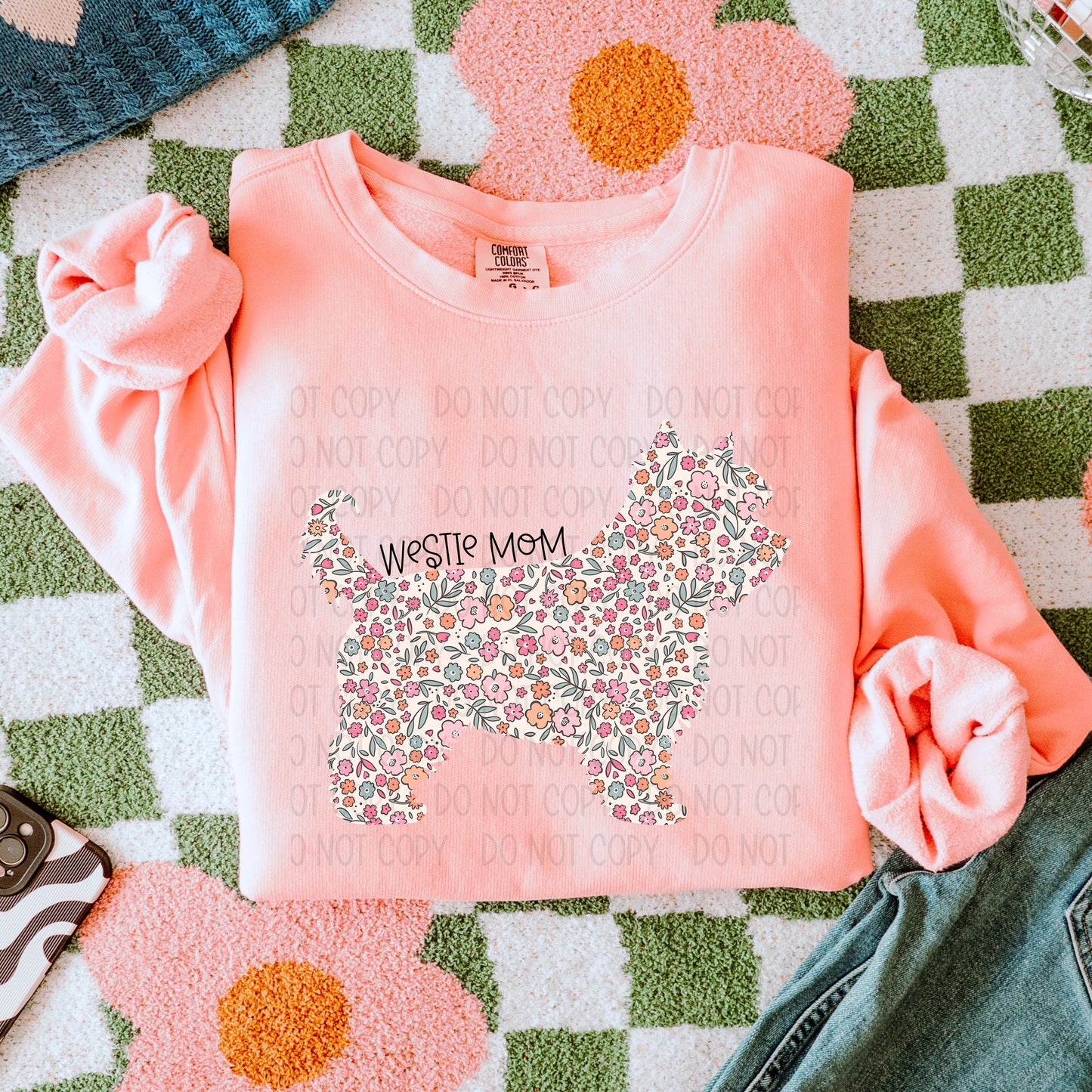 DOG MOM FLORAL - DTF TRANSFER