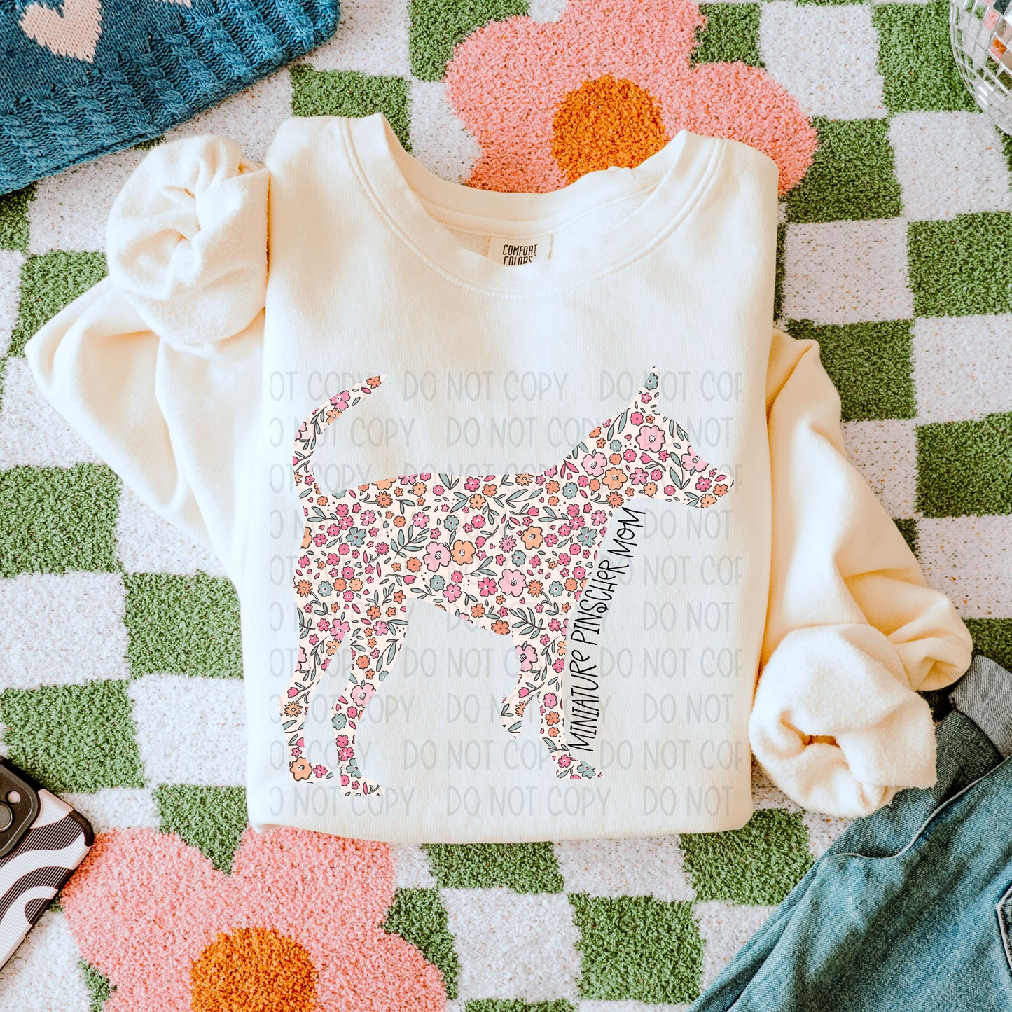 DOG MOM FLORAL - DTF TRANSFER