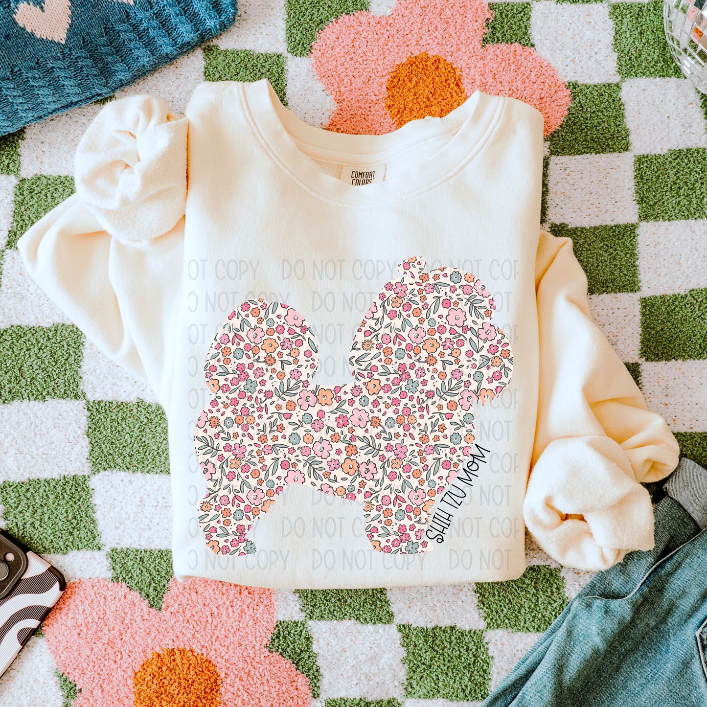 DOG MOM FLORAL - DTF TRANSFER