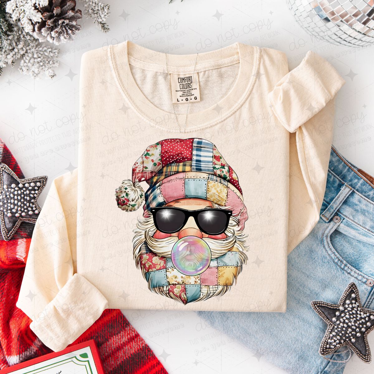 PATCHWORK SANTA - DTF TRANSFER