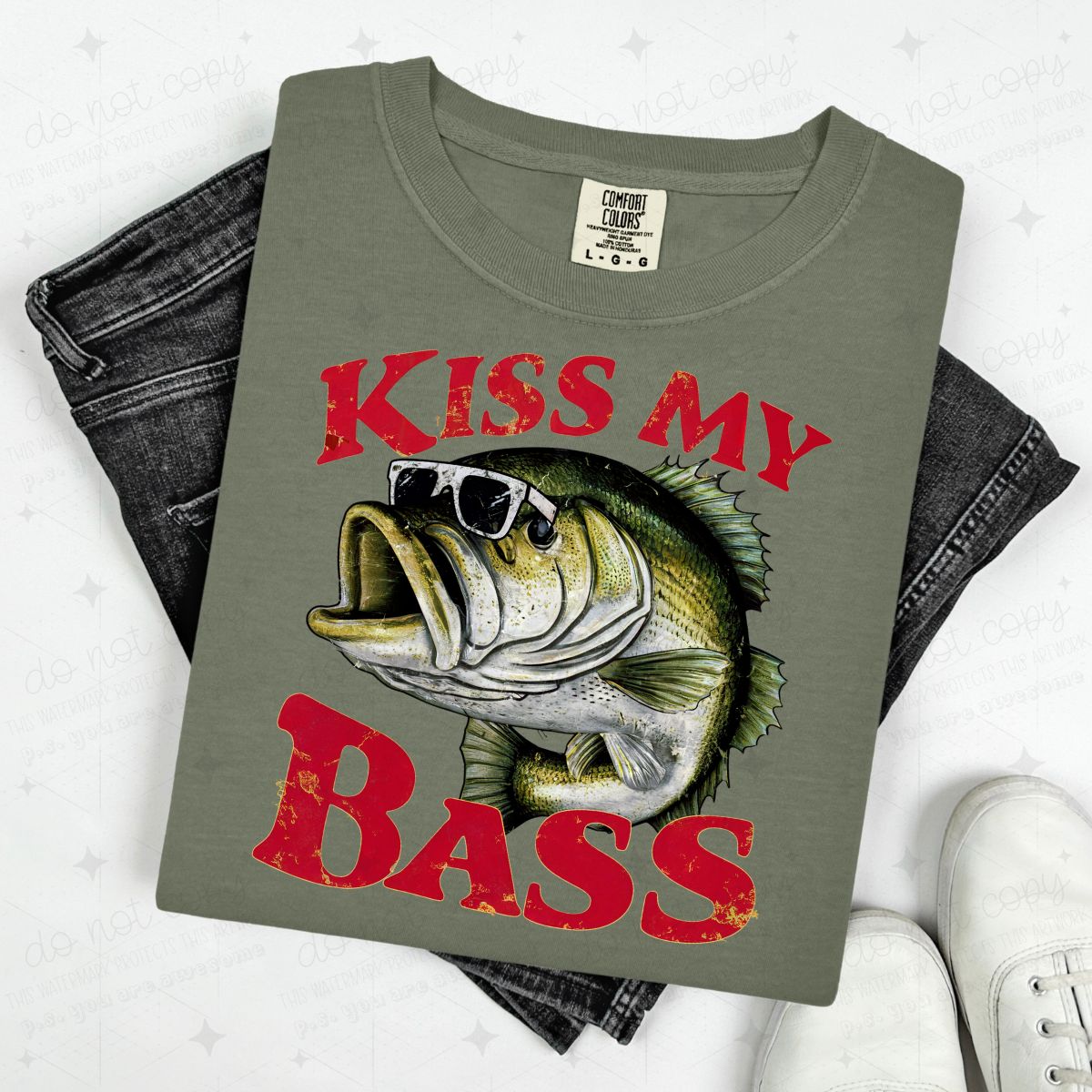 KISS MY BASS - DTF TRANSFER