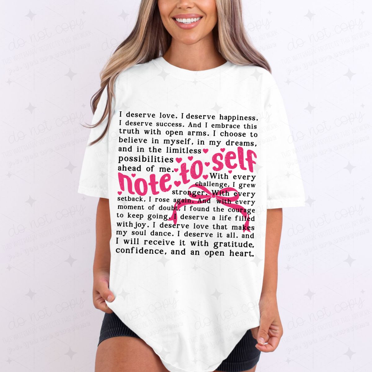 COQUETTE NOTE TO SELF - DTF TRANSFER