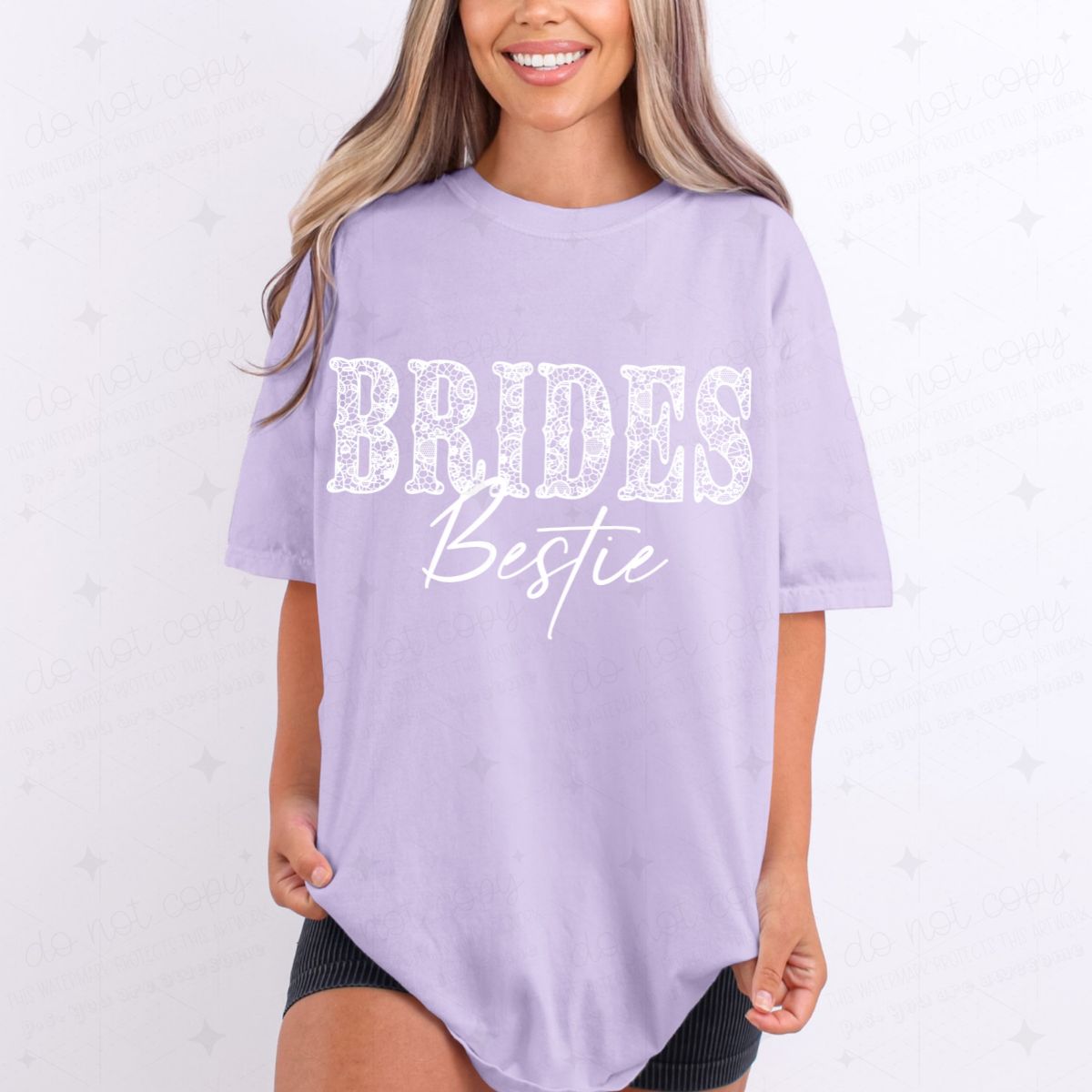 BRIDES BESTIE - FAUX LACE - DTF TRANSFER