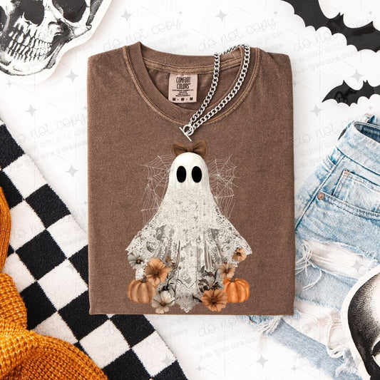 COQUETTE FLORAL LACE GHOST - FAUX LACE - DTF TRANSFER