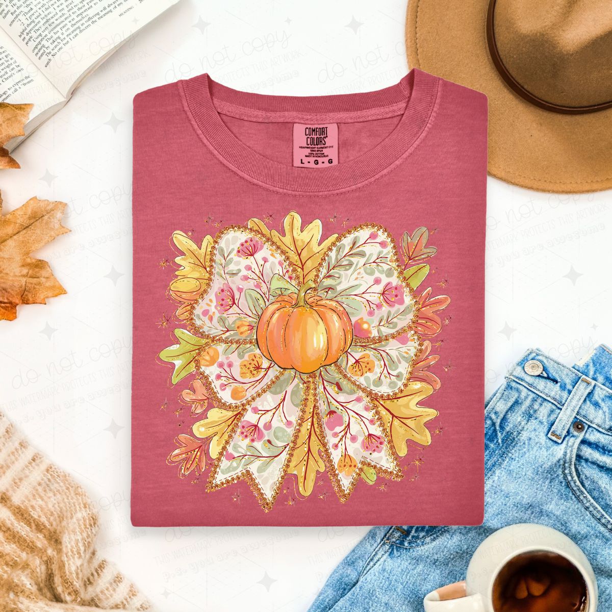 COQUETTE FALL FLORAL DOODLE - DTF TRANSFER