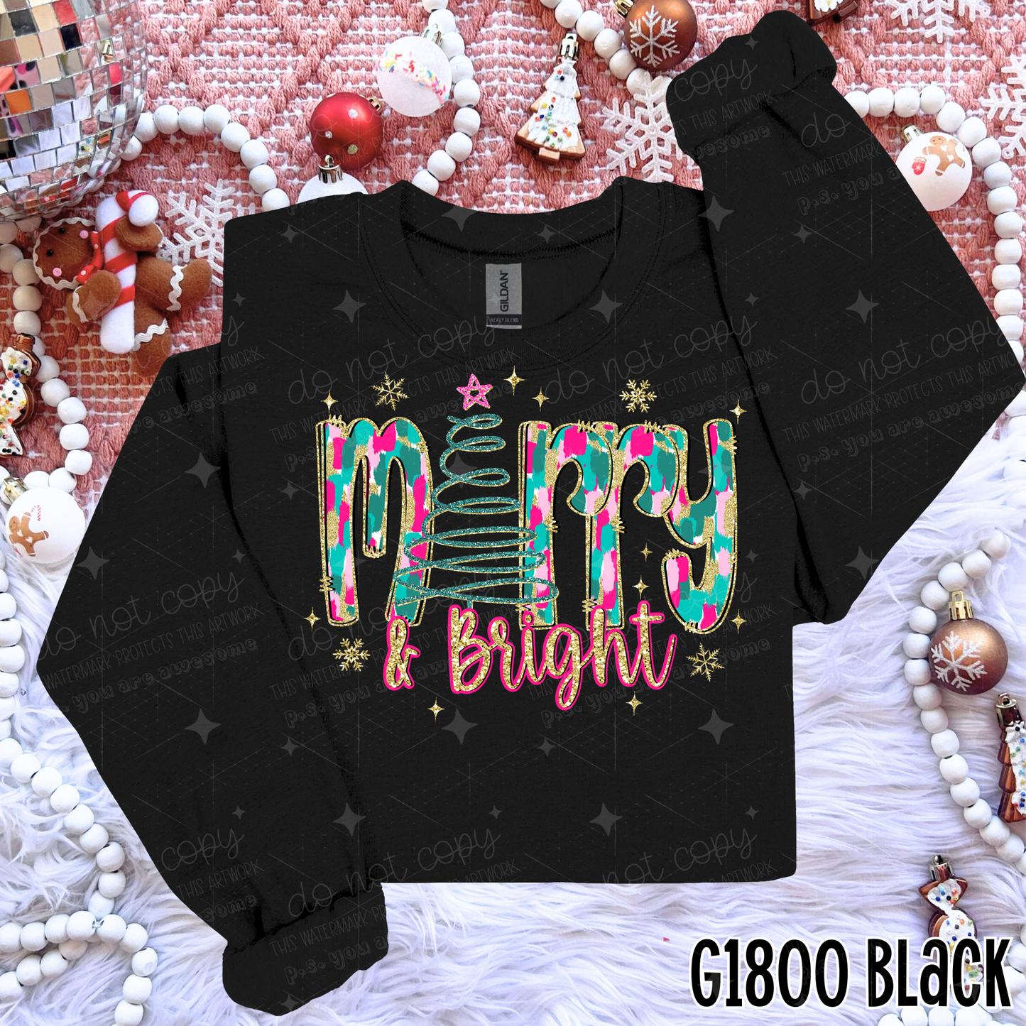 MERRY & BRIGHT - DTF TRANSFER