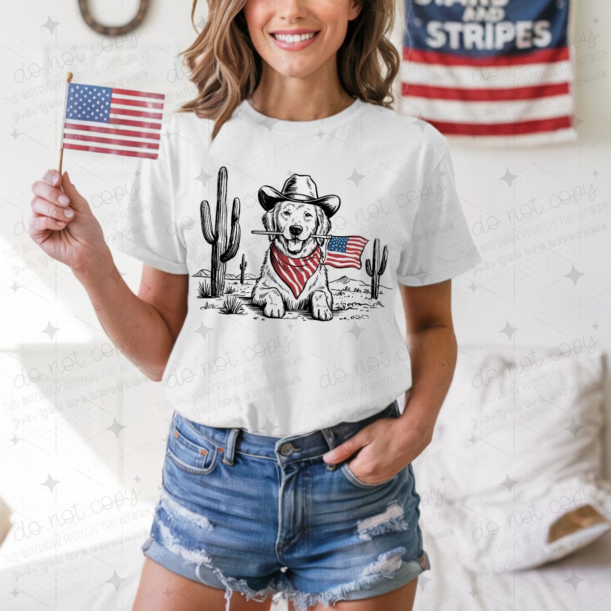 PATRIOTIC DOG - DTF TRANSFER