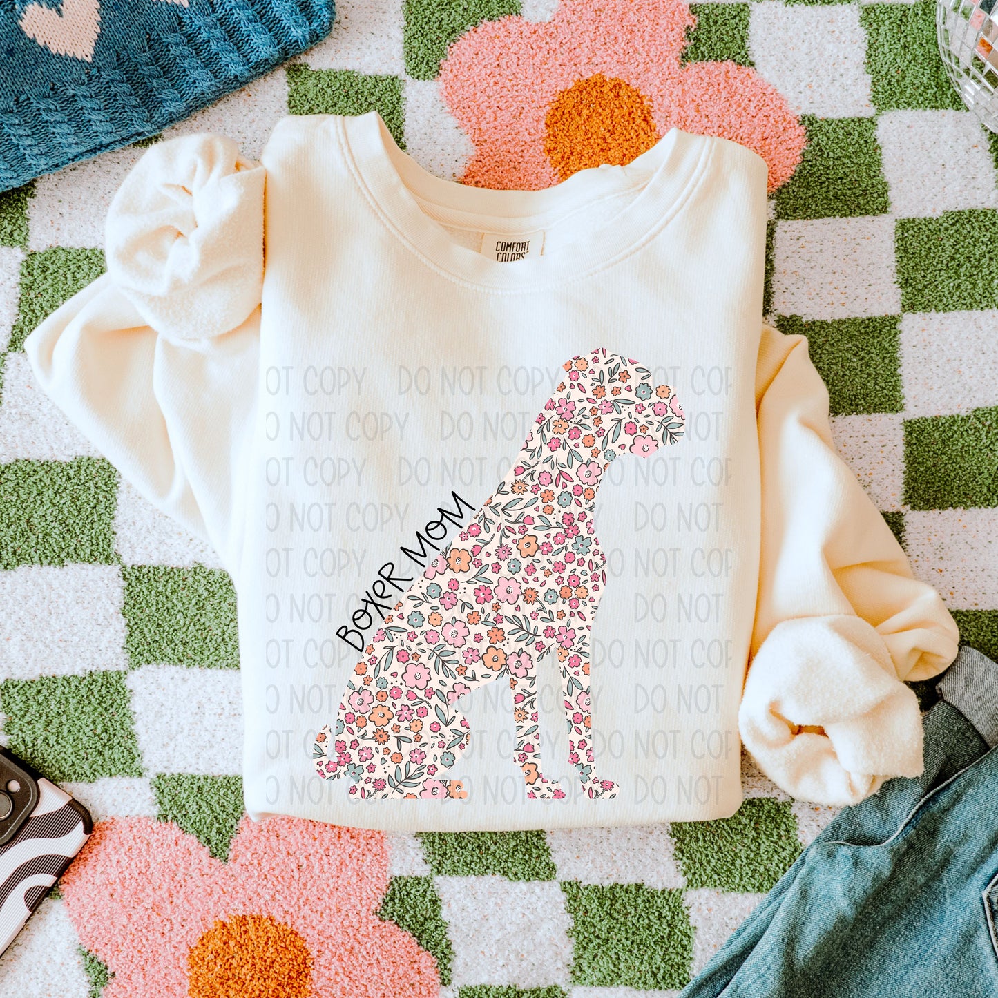 DOG MOM FLORAL - DTF TRANSFER