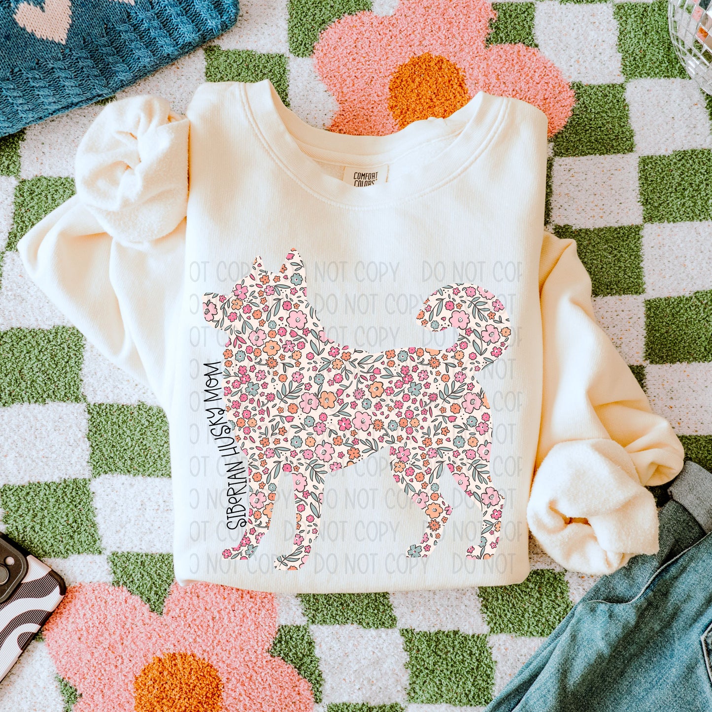 DOG MOM FLORAL - DTF TRANSFER