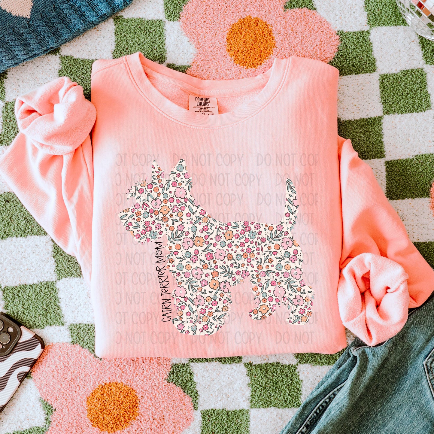 DOG MOM FLORAL - DTF TRANSFER