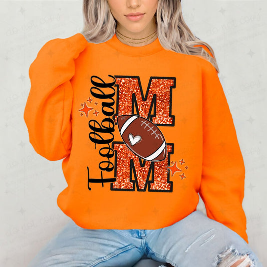 FOOTBALL MOM - FAUX GLITTER - DTF TRANSFER
