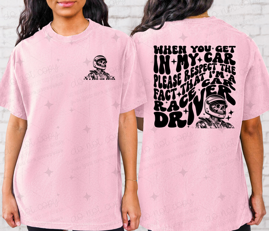 RACE CAR DRIVER *OLLIE & CO. EXCLUSIVE* - FRONT+BACK - DTF TRANSFER