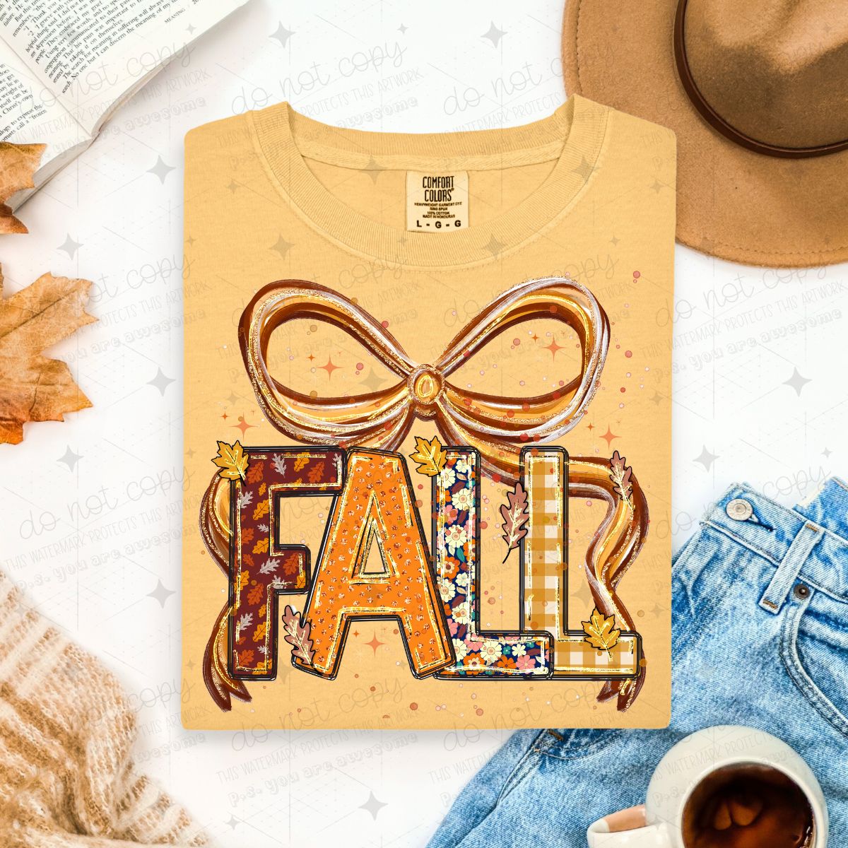 COQUETTE FALL - FAUX GLITTER - DTF TRANSFER