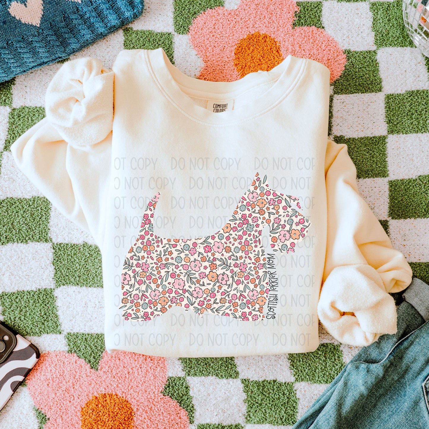 DOG MOM FLORAL - DTF TRANSFER