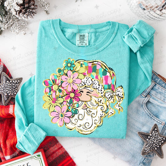 COQUETTE FLORAL BRUSHSTROKE SANTA - DTF TRANSFER