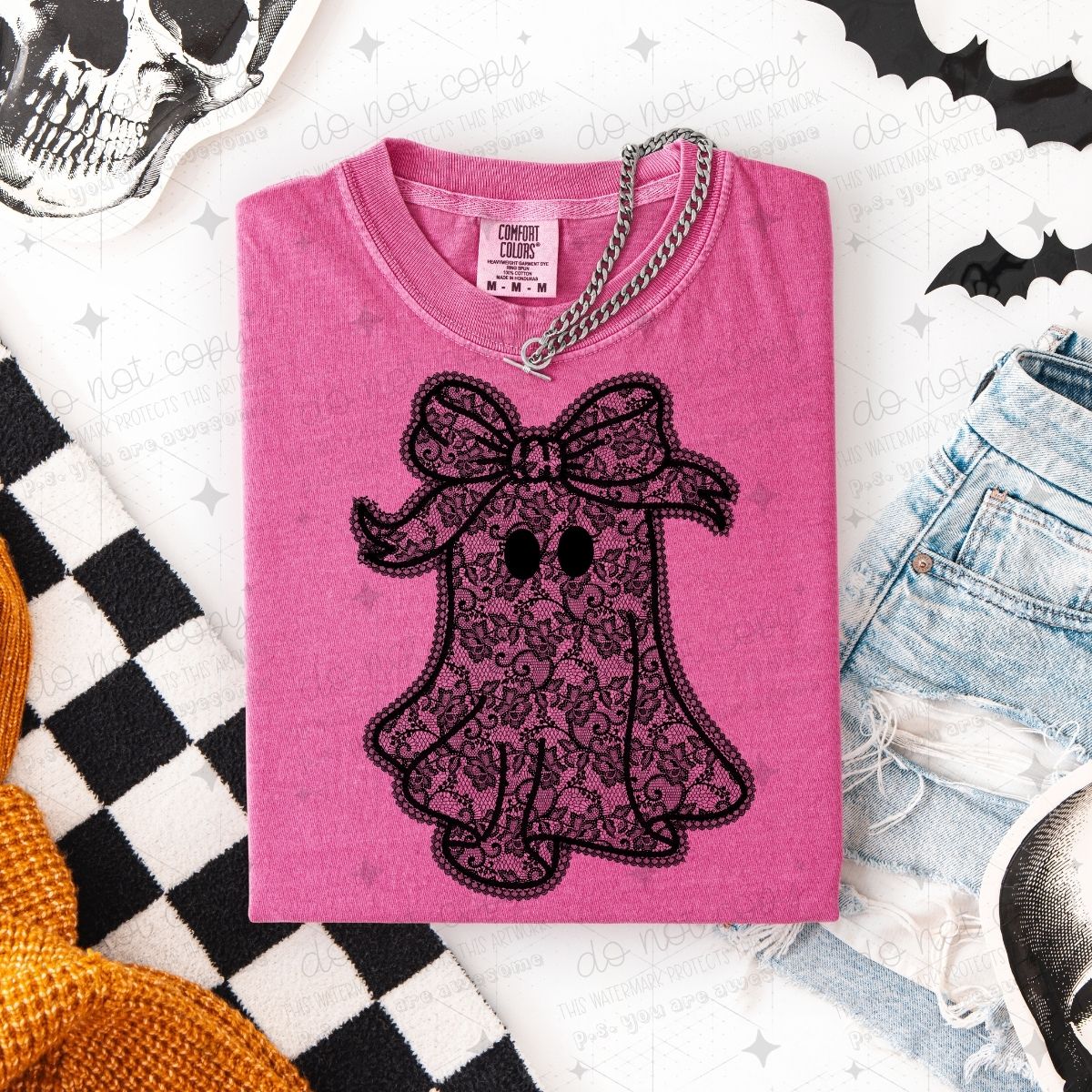 COQUETTE LACE GHOST - FAUX LACE - DTF TRANSFER