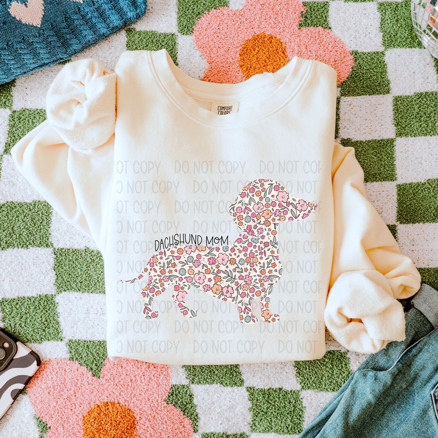 DOG MOM FLORAL - DTF TRANSFER