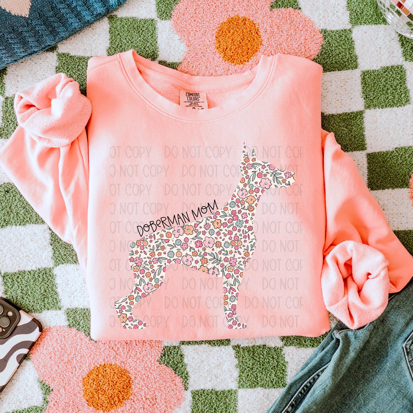 DOG MOM FLORAL - DTF TRANSFER