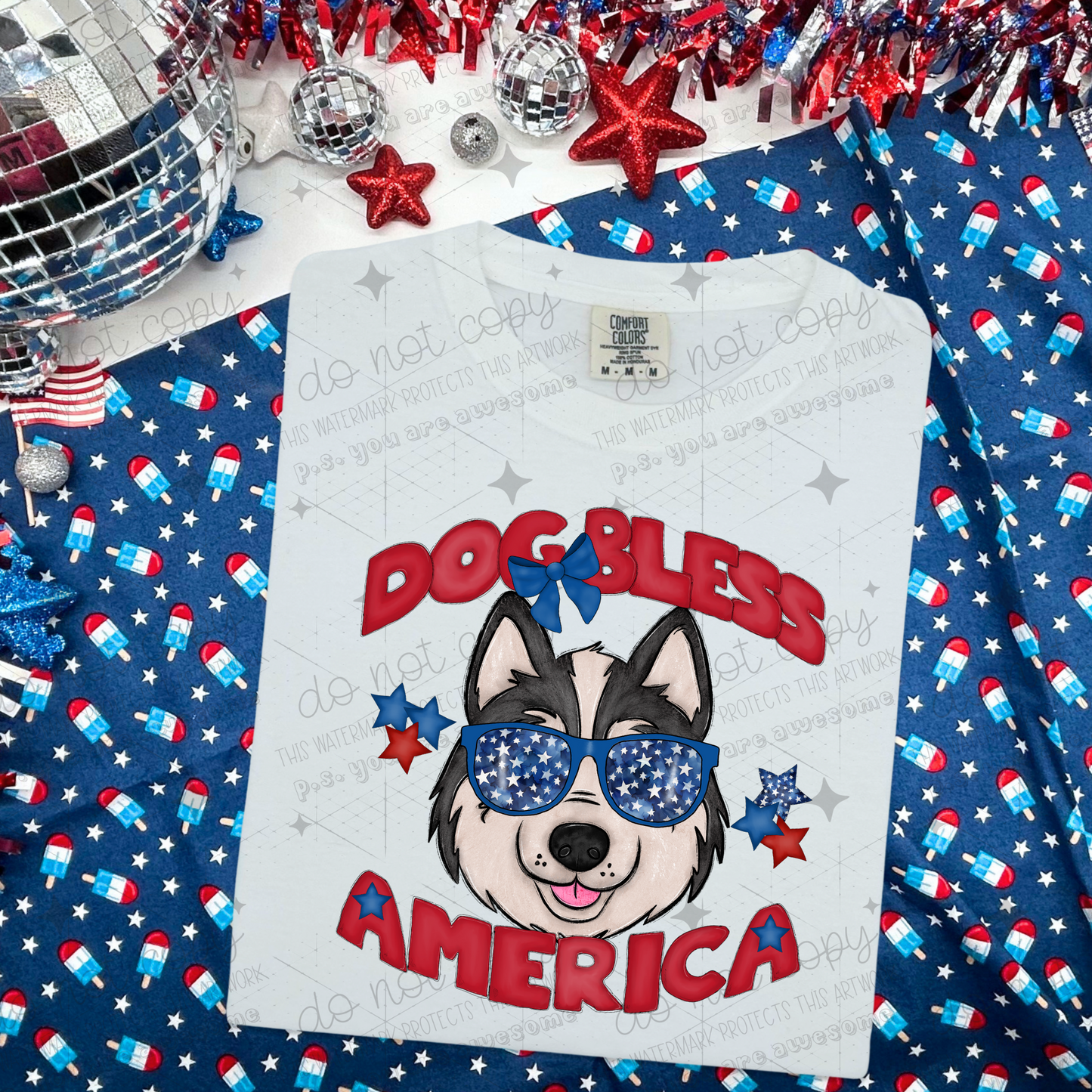 DOG BLESS AMERICA - DTF TRANSFER