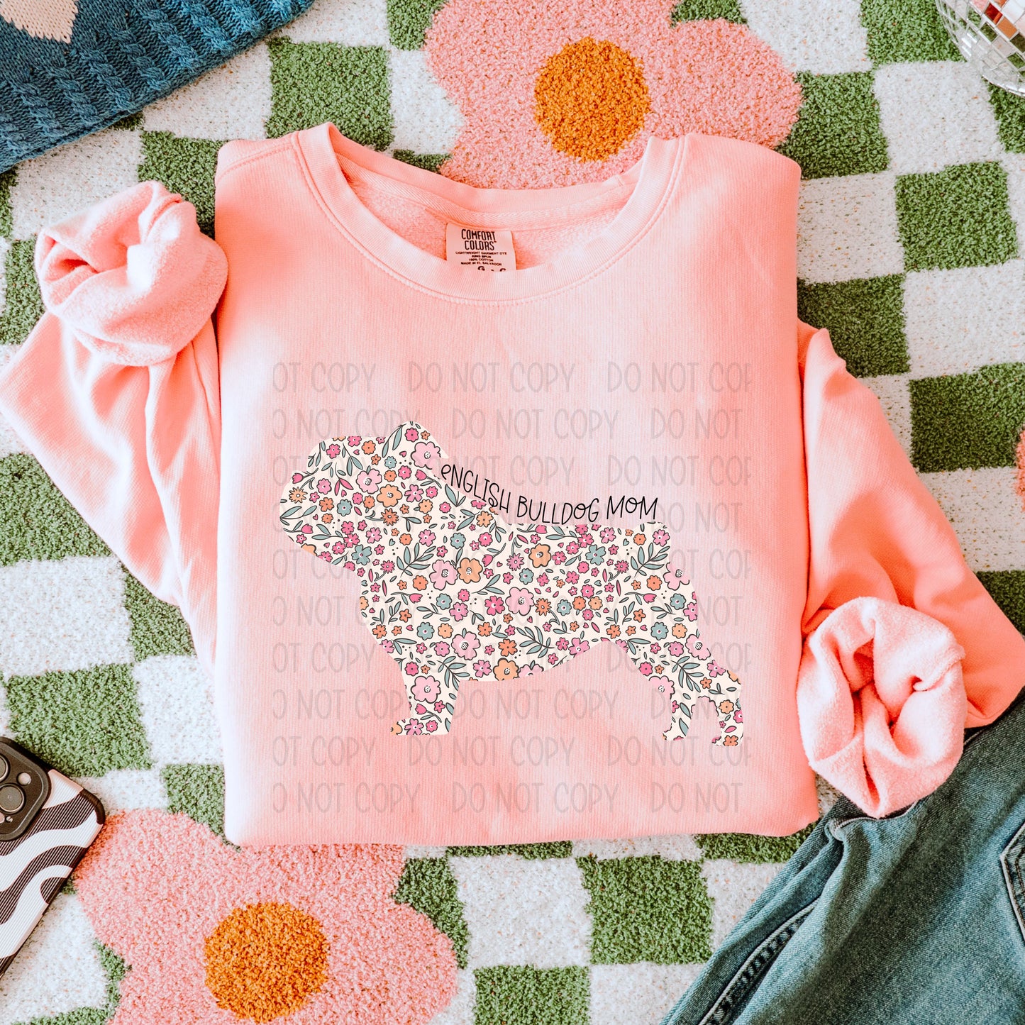 DOG MOM FLORAL - DTF TRANSFER