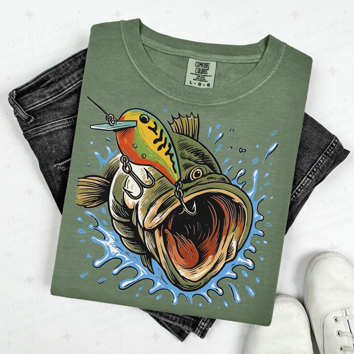 HOOKED BASS - DTF TRANSFER