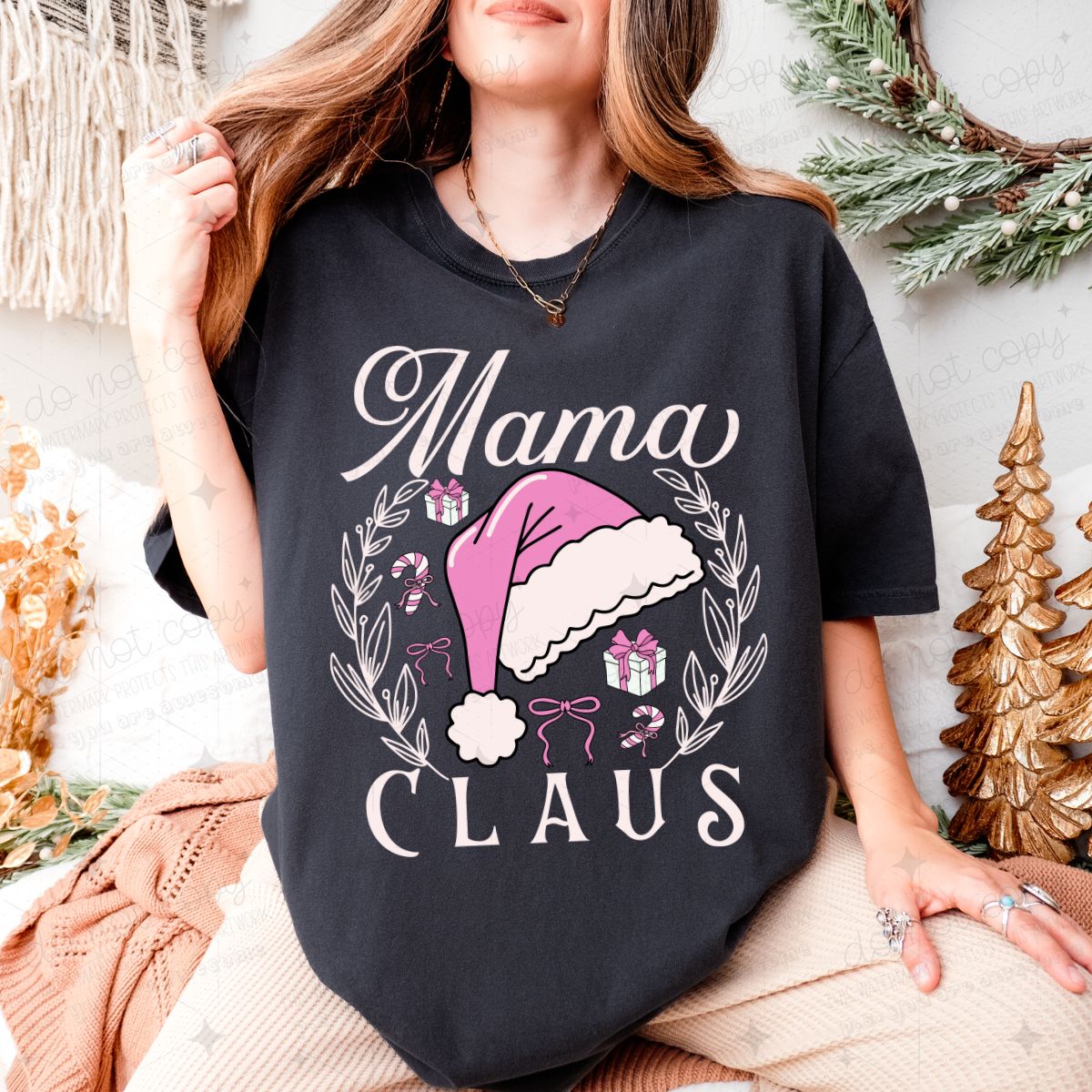 COQUETTE MAMA CLAUS - WHITE - DTF TRANSFER