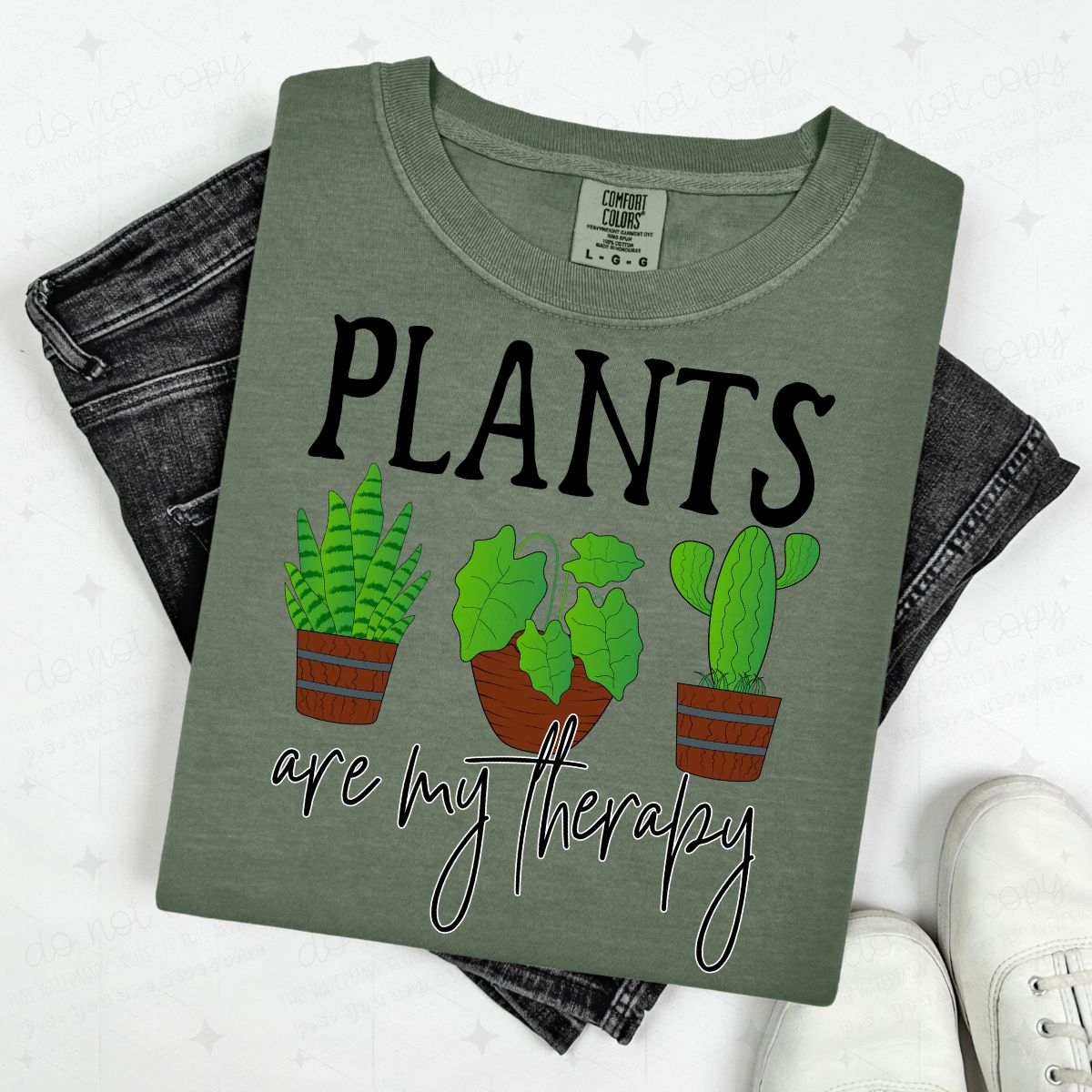 PLANTS ARE MY THERAPY - DTF TRANSFER