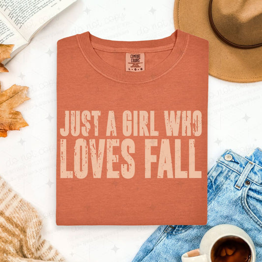 JUST A GIRL WHO LOVES FALL - DTF TRANSFER