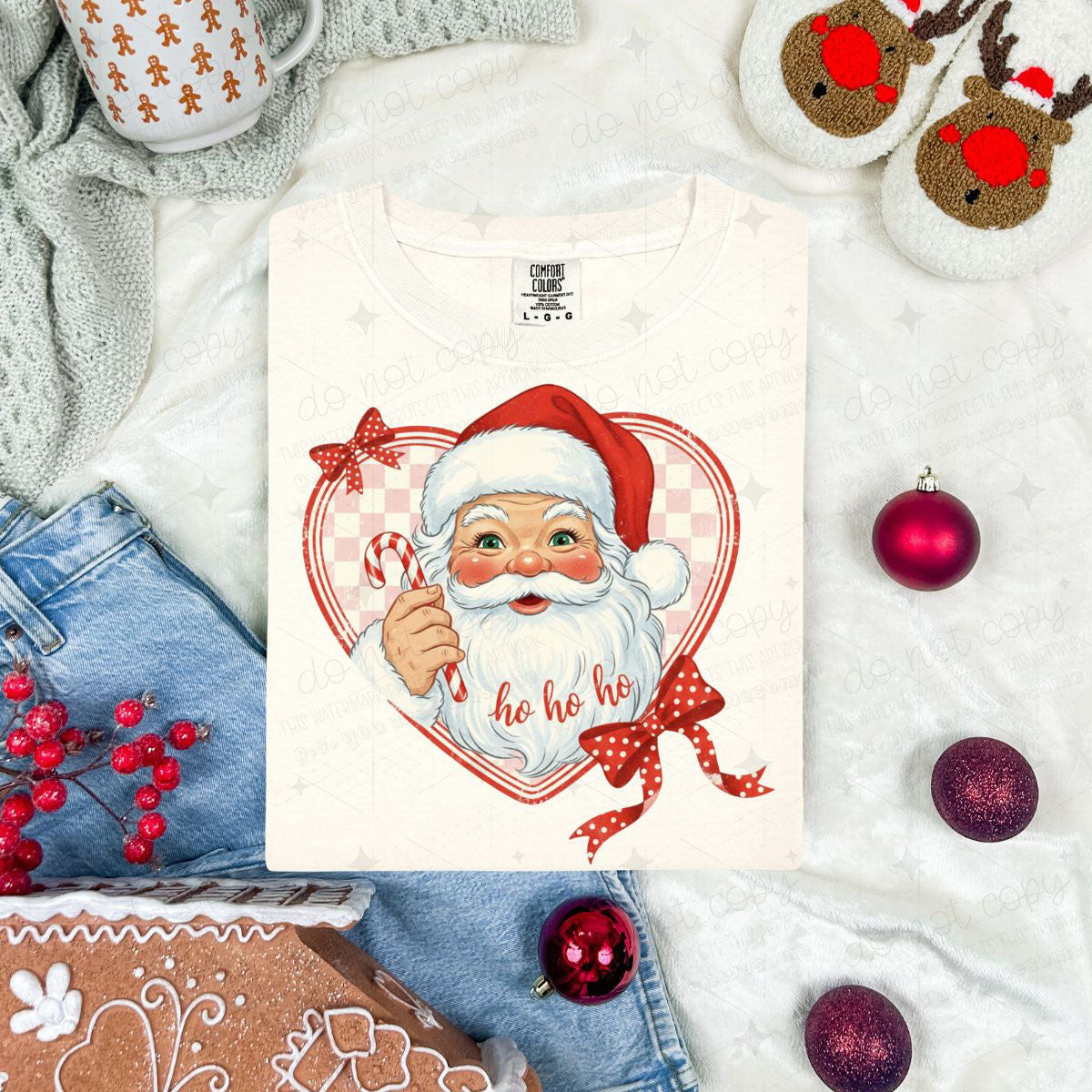 COQUETTE HO HO HO - SANTA IN A HEART - DTF TRANSFER