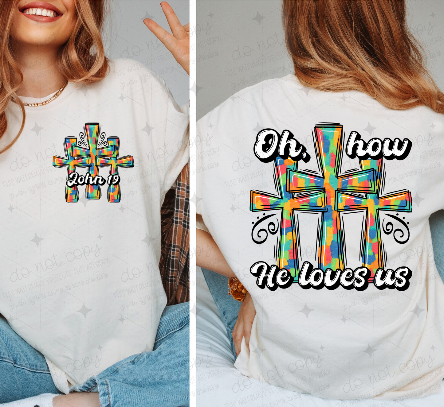 OH HOW HE LOVES US *OLLIE & CO. EXCLUSIVE* - FRONT+BACK - DTF TRANSFER