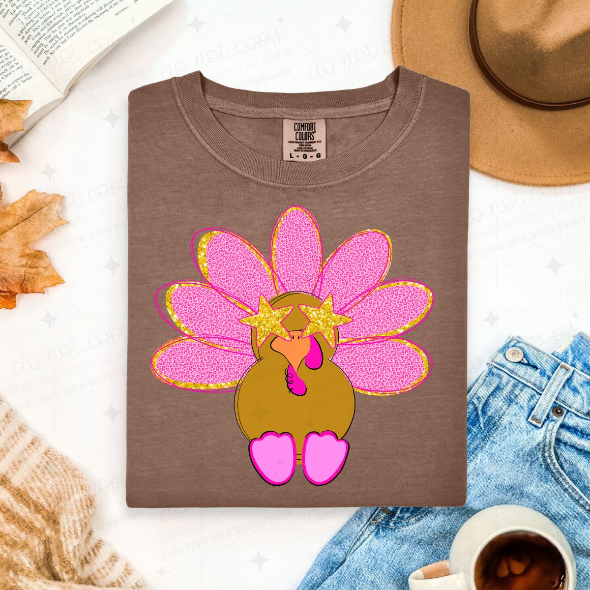 PREPPY TURKEY - FAUX GLITTER - DTF TRANSFER