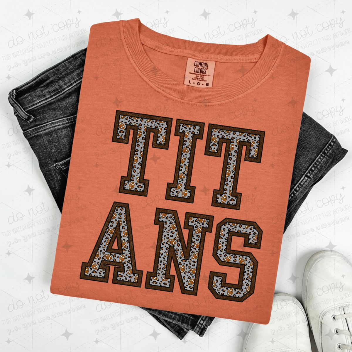 FOOTBALL MASCOTS - FAUX GLITTER - DTF TRANSFER