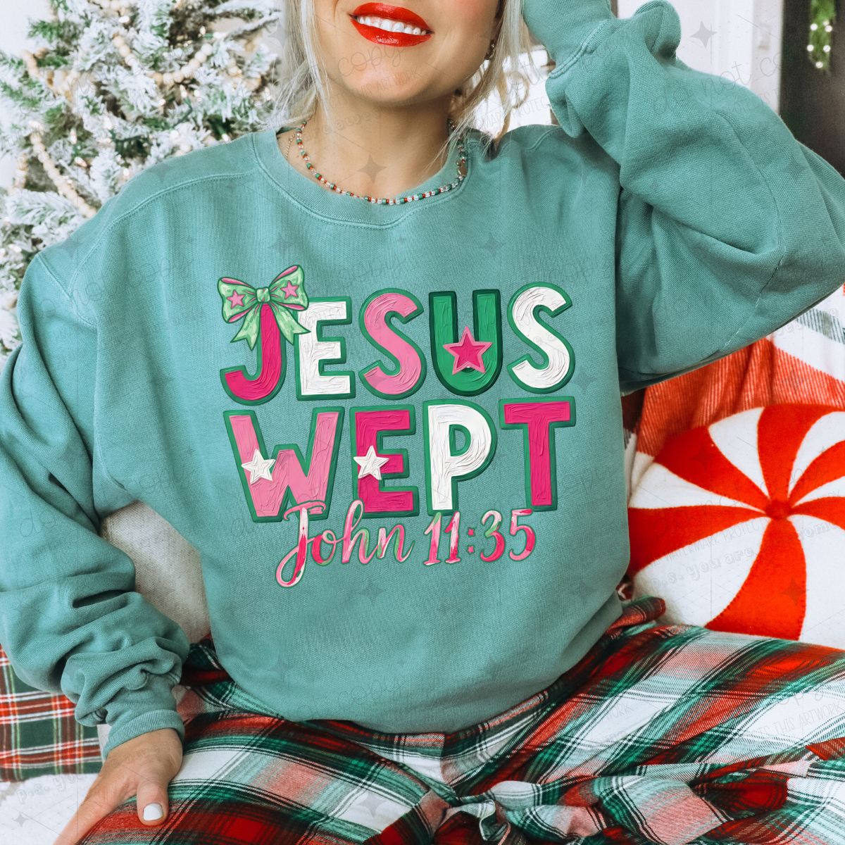 COQUETTE JESUS WEPT JOHN 11:35 - DTF TRANSFER