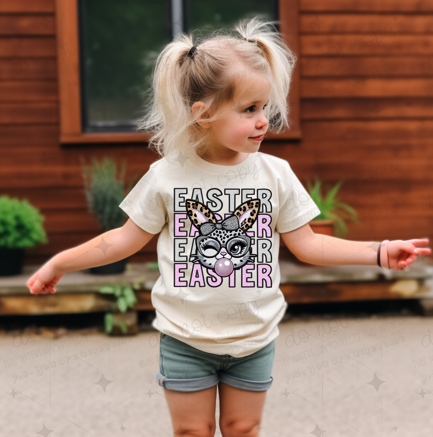 EASTER STACKED - FAUX EMBROIDERY - DTF TRANSFER