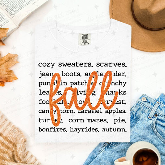 FALL - FAUX GLITTER - DTF TRANSFER
