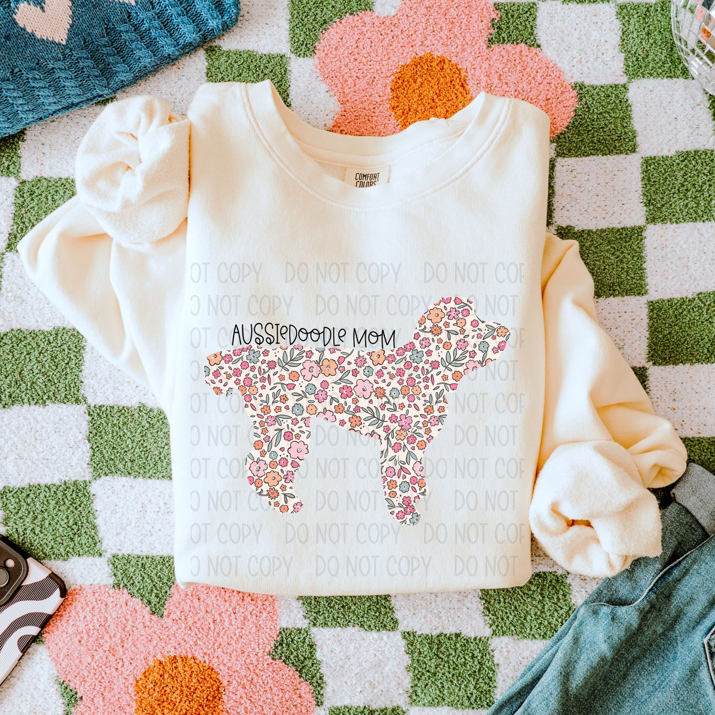 DOG MOM FLORAL - DTF TRANSFER