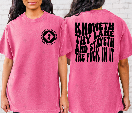KNOWETH THY LANE *OLLIE & CO. EXCLUSIVE* - FRONT+BACK - DTF TRANSFER