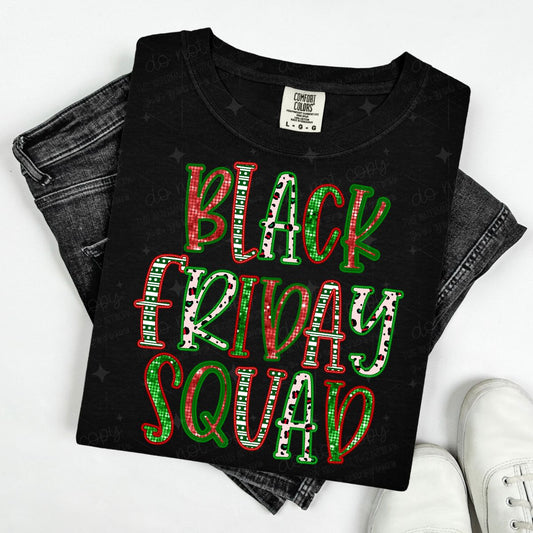 BLACK FRIDAY SQUAD - FAUX SEQUIN - DTF TRANSFER