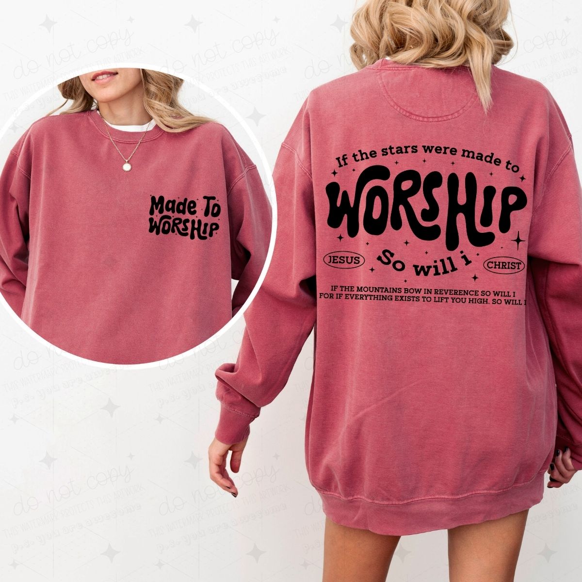 MADE TO WORSHIP - FRONT+BACK - DTF TRANSFER