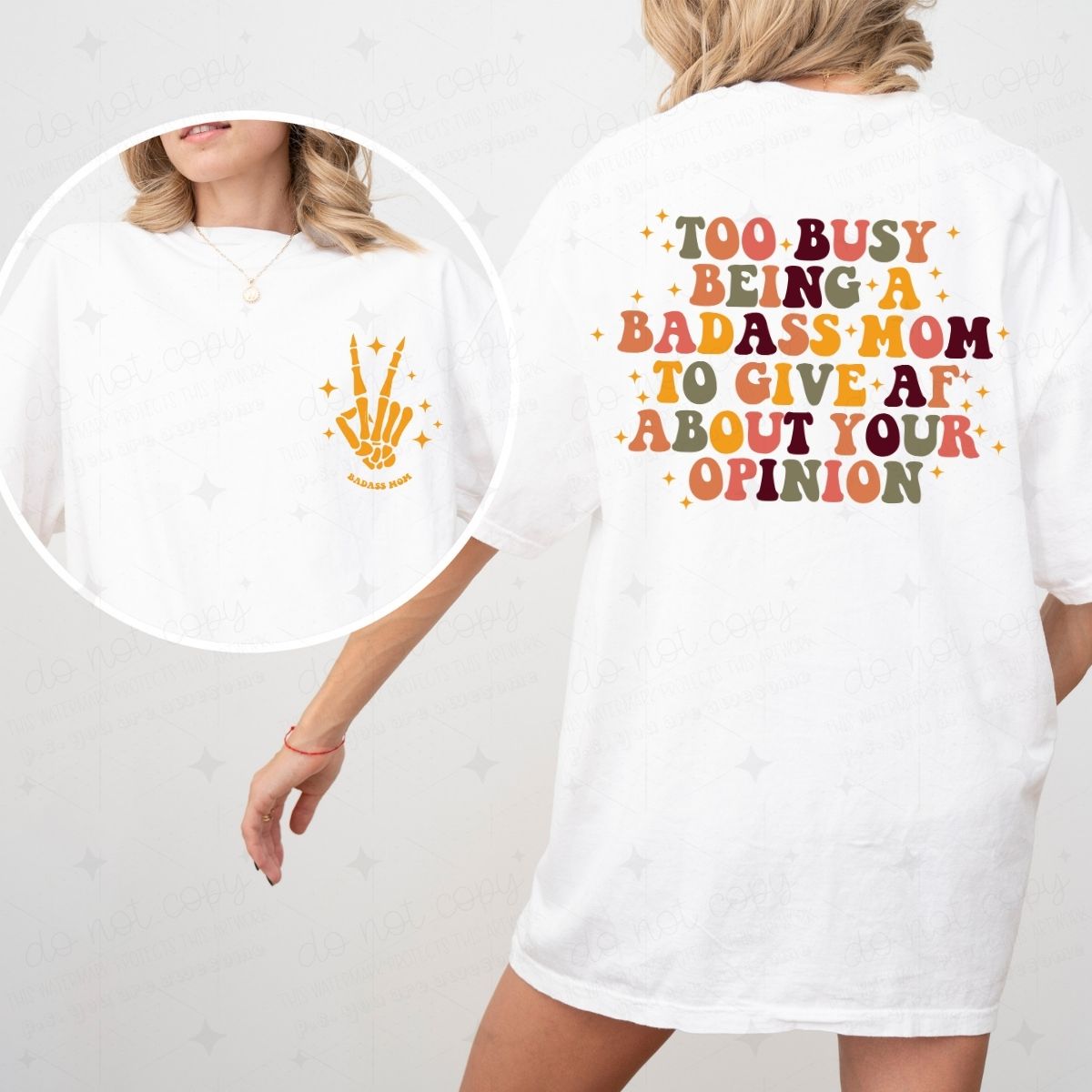 BAD ASS MOM - FRONT+BACK - DTF TRANSFER