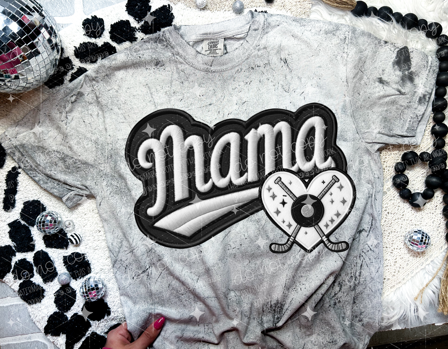 FAUX EMBROIDERED MAMA SPORTS - DTF TRANSFER