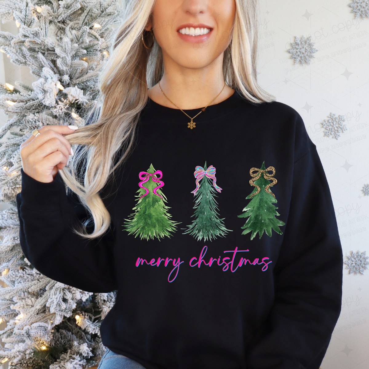 COQUETTE PREPPY MERRY CHRISTMAS - DTF TRANSFER