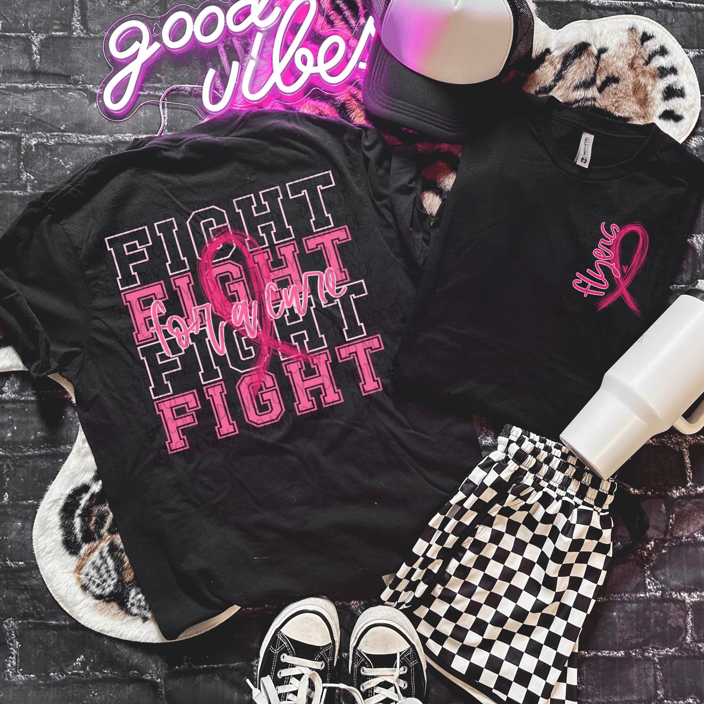 FIGHT FOR A CURE MASCOT - FRONT+BACK - DTF TRANSFER