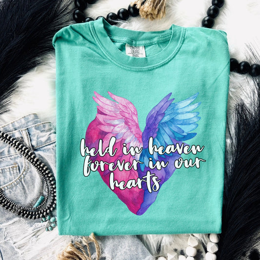HELD IN HEAVEN FOREVER IN OUR HEARTS *OLLIE & CO. EXCLUSIVE* - DTF TRANSFER