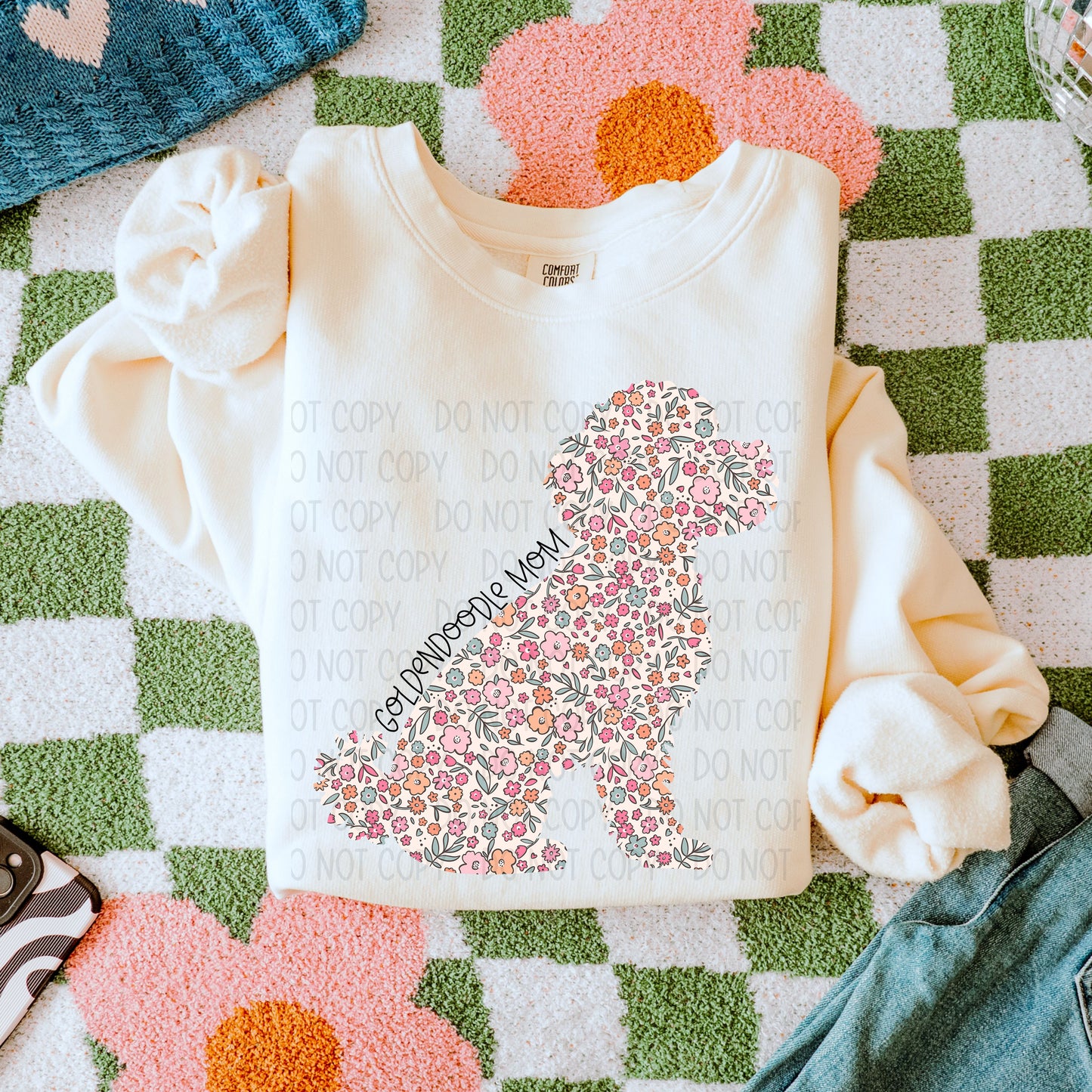 DOG MOM FLORAL - DTF TRANSFER